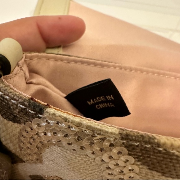 Coach Kristen Op Art Sequin Signature‎ Tan Beige Women’s Wristlet Clutch Wallet - Picture 8 of 11